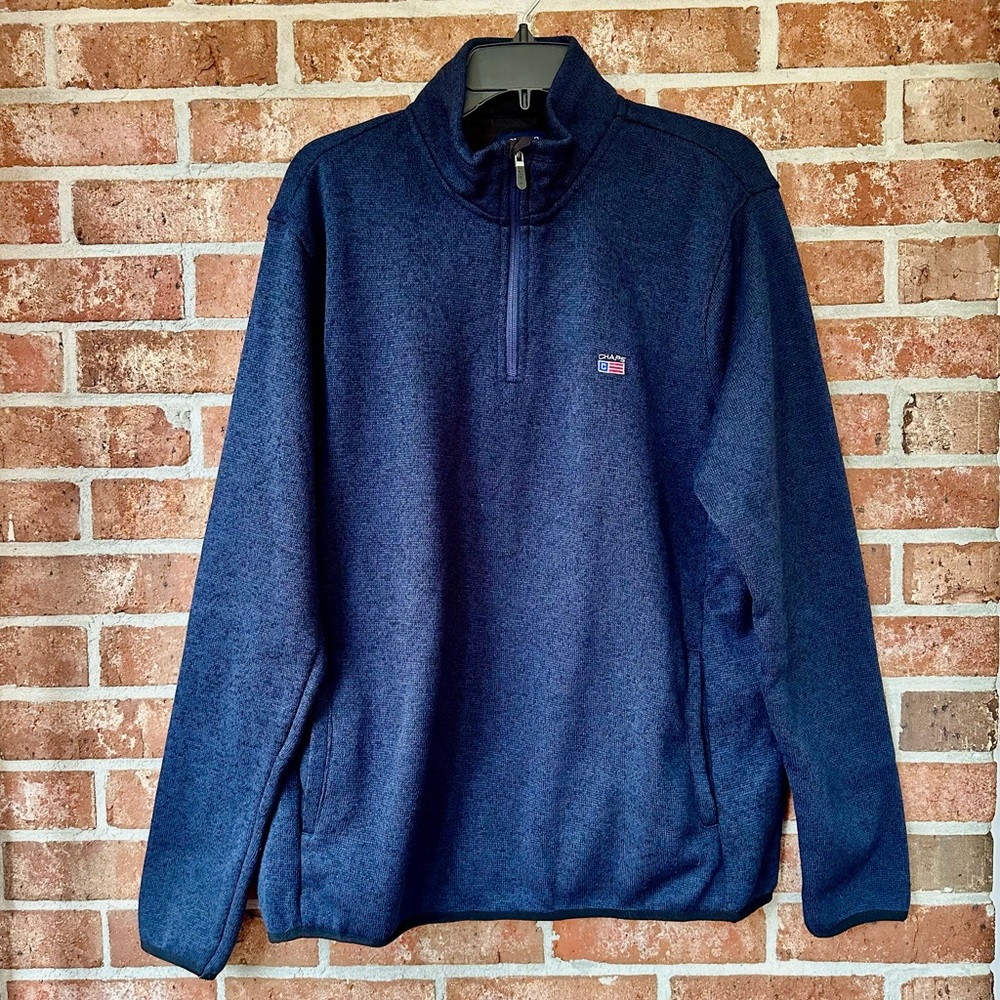 CHAPS 1/4 zip navy men’s sweater size large